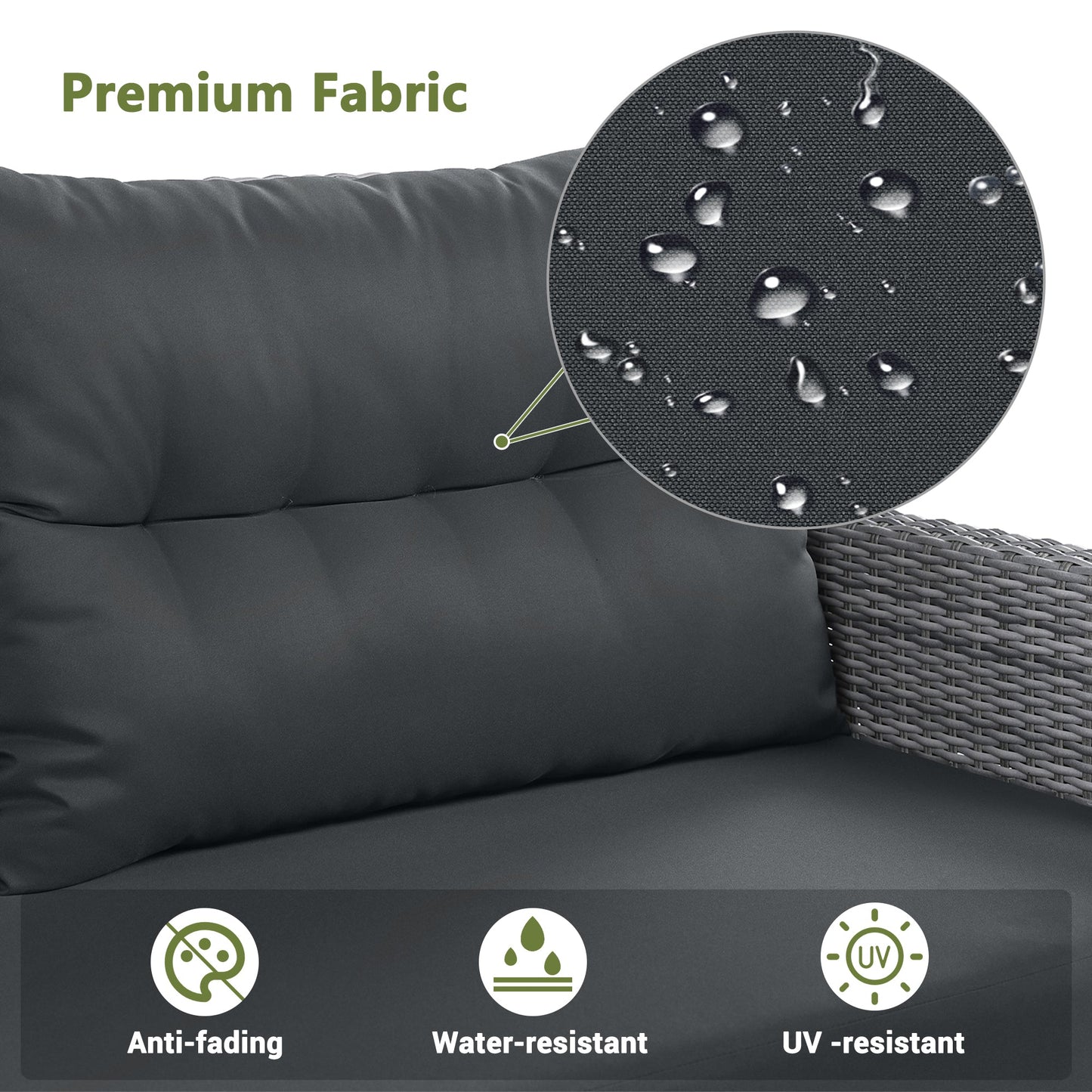 House Of Zazla - Outdoor Patio Set Rattan Furniture with Adjustable Table, Recliners, Side Tables, Ottomans