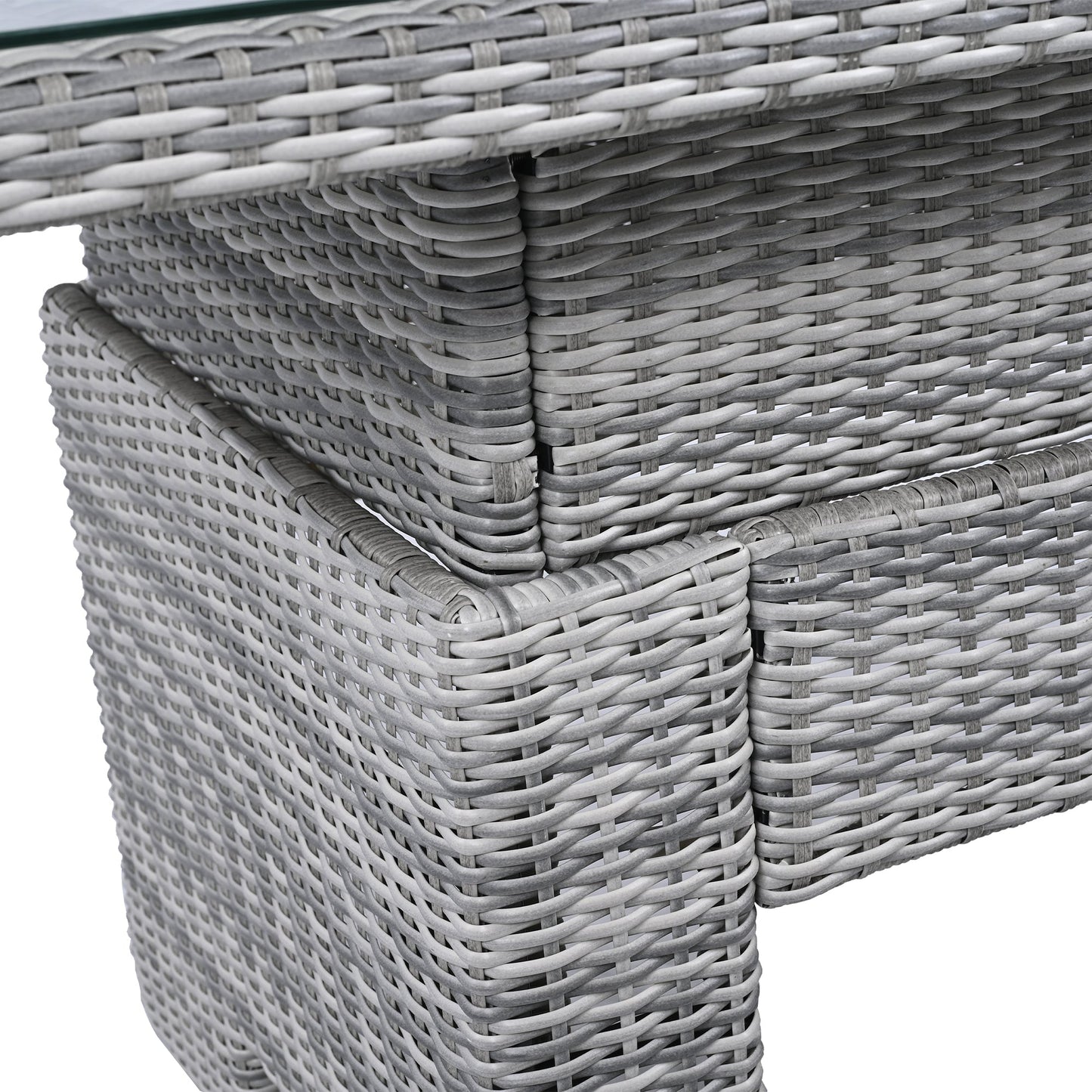 House Of Zazla - Outdoor Patio Set Rattan Furniture with Adjustable Table, Recliners, Side Tables, Ottomans