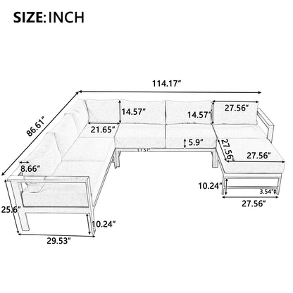 House Of Zazla - U-Shaped Outdoor Sectional Sofa Set
