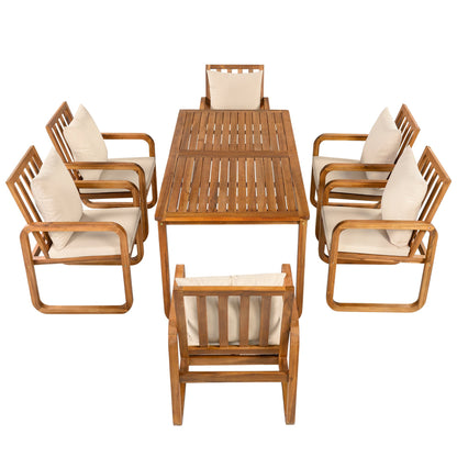 House Of Zazla - 7 Pieces Patio Dining Set with Table and Chairs