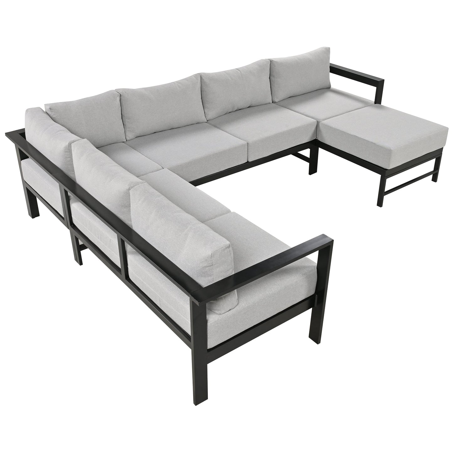 House Of Zazla - U-Shaped Outdoor Sectional Sofa Set