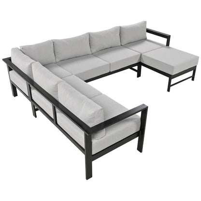 House Of Zazla - U-Shaped Outdoor Sectional Sofa Set
