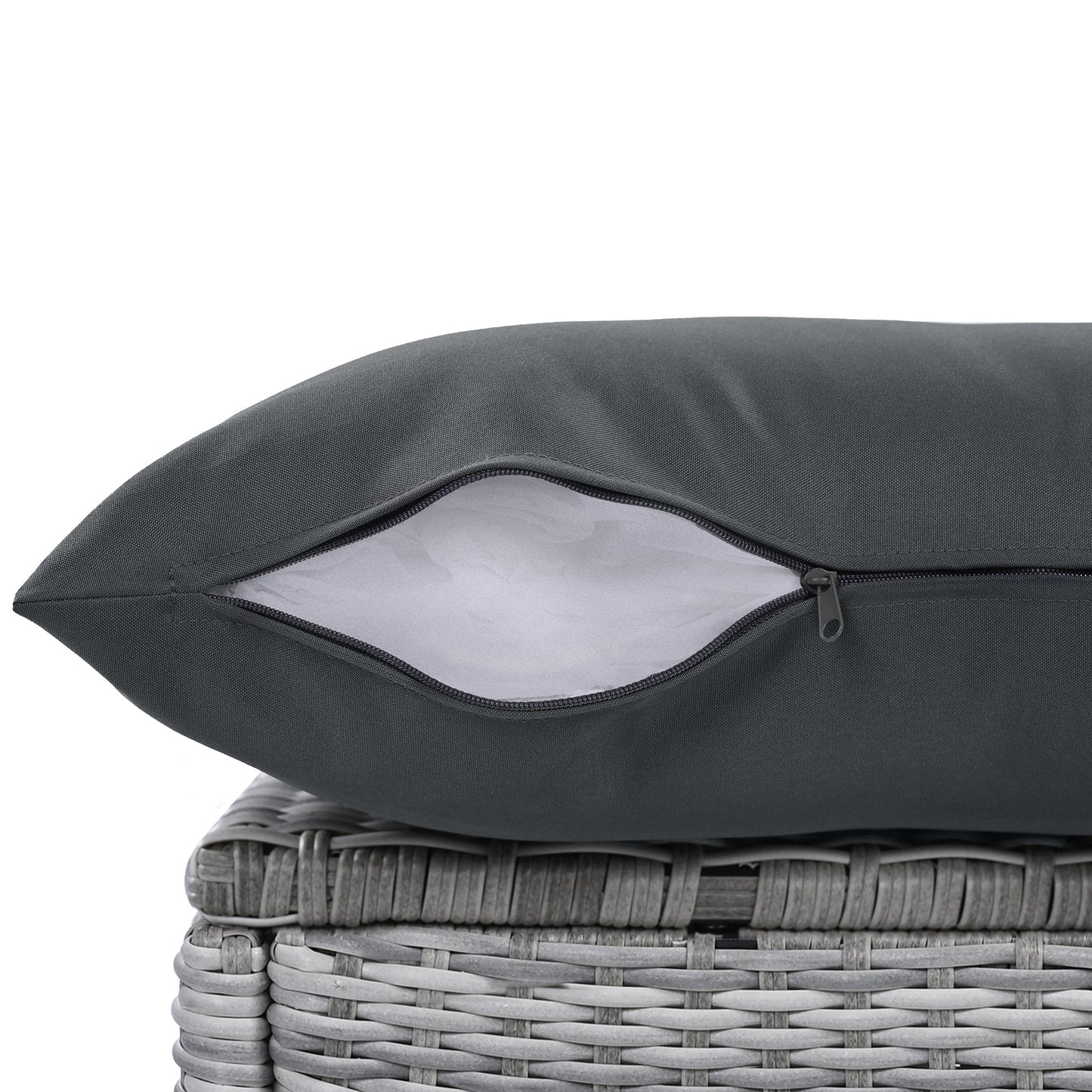 House Of Zazla - Outdoor Patio Set Rattan Furniture with Adjustable Table, Recliners, Side Tables, Ottomans