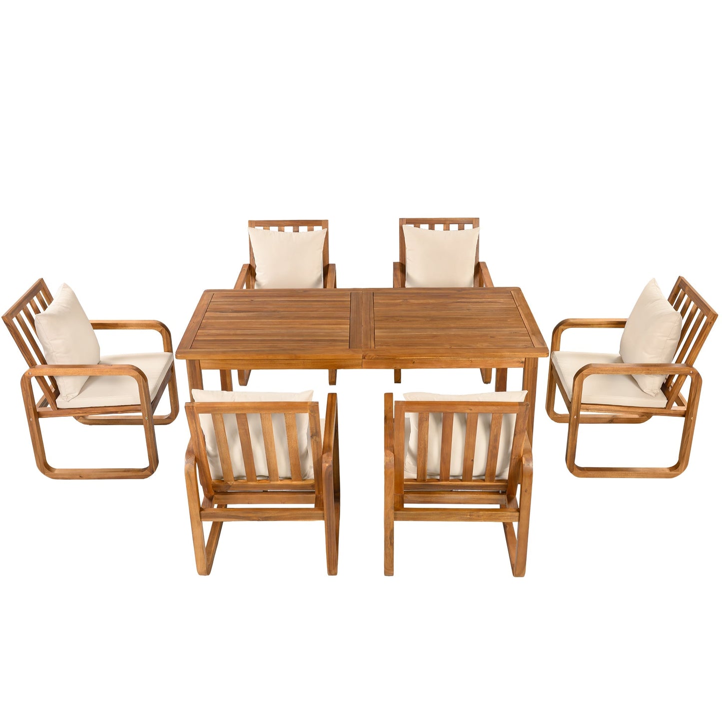 House Of Zazla - 7 Pieces Patio Dining Set with Table and Chairs