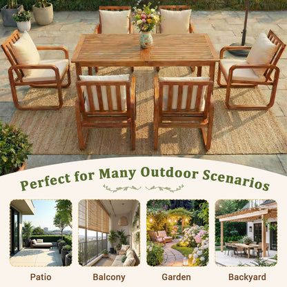 House Of Zazla - 7 Pieces Patio Dining Set with Table and Chairs