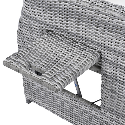 House Of Zazla - Outdoor Patio Set Rattan Furniture with Adjustable Table, Recliners, Side Tables, Ottomans