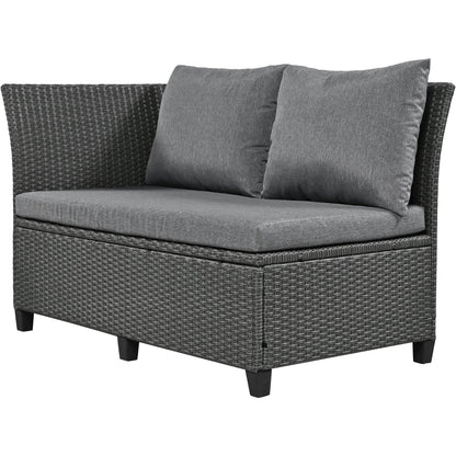House Of Zazla - Tomax 5-Piece Outdoor Patio Rattan Sofa Set
