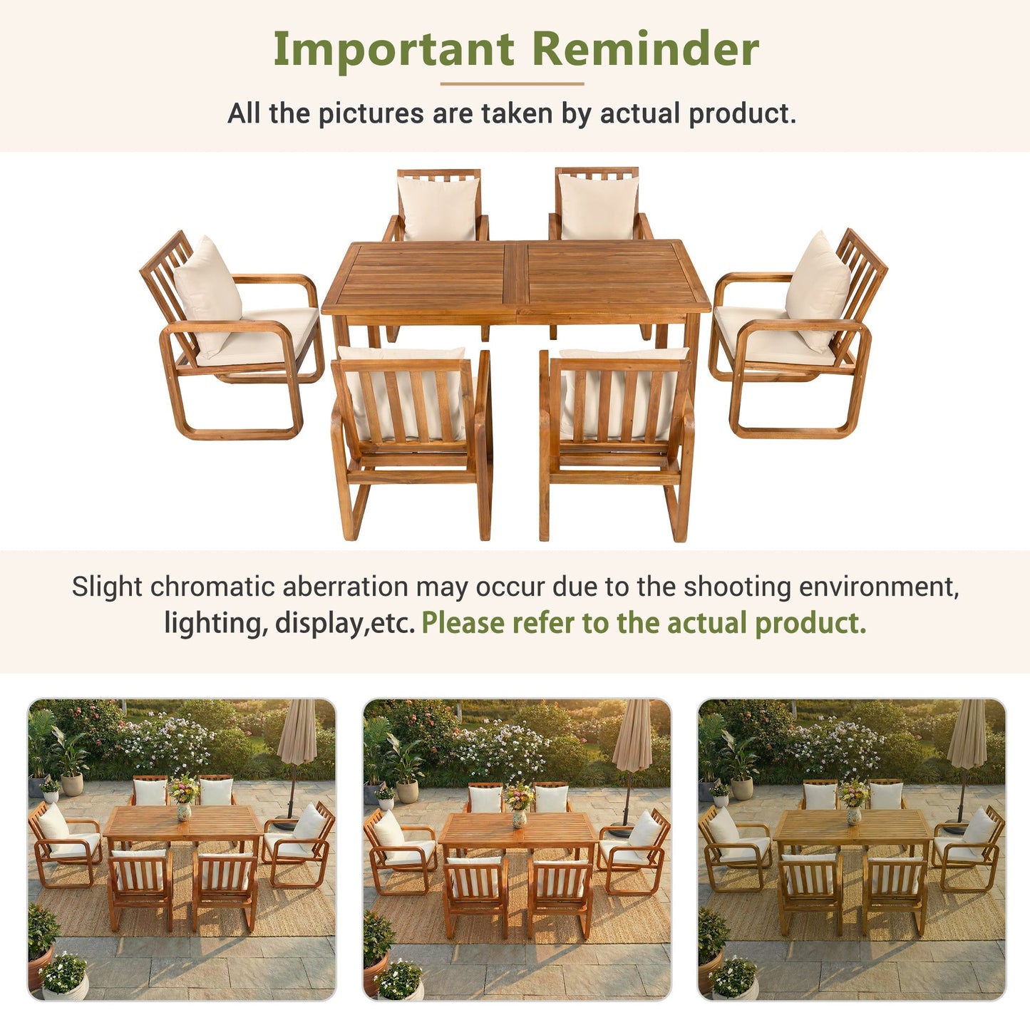 House Of Zazla - 7 Pieces Patio Dining Set with Table and Chairs