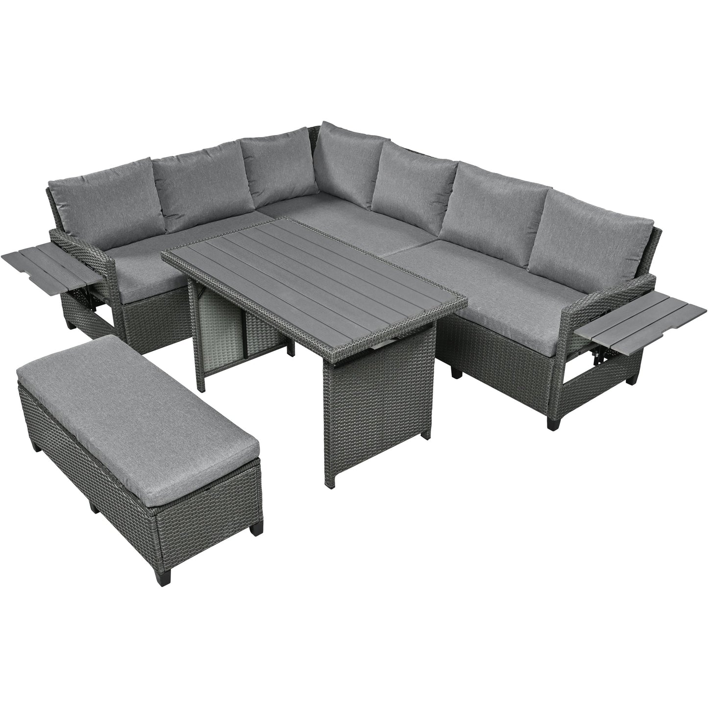 House Of Zazla - Tomax 5-Piece Outdoor Patio Rattan Sofa Set