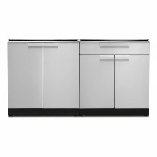 Newage Products Outdoor Kitchen Stainless Steel 2 Piece Cabinet Set with 2-Door and Bar Cabinet