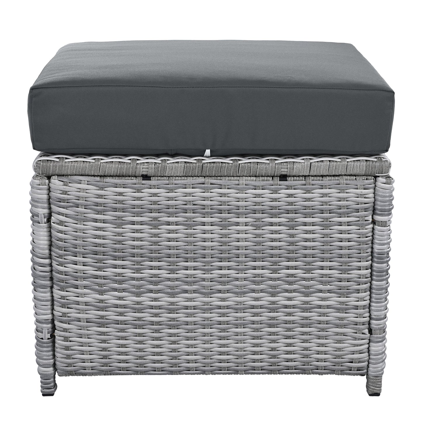 House Of Zazla - Outdoor Patio Set Rattan Furniture with Adjustable Table, Recliners, Side Tables, Ottomans