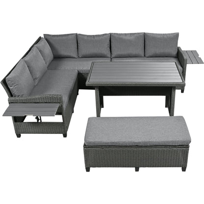 House Of Zazla - Tomax 5-Piece Outdoor Patio Rattan Sofa Set