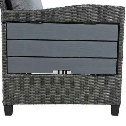 House Of Zazla - Tomax 5-Piece Outdoor Patio Rattan Sofa Set