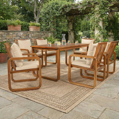 House Of Zazla - 7 Pieces Patio Dining Set with Table and Chairs