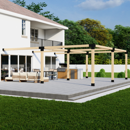 DIY Pergola Bracket Kit for an Attached Pergola Frame - Any Size Up to 24' x 24'