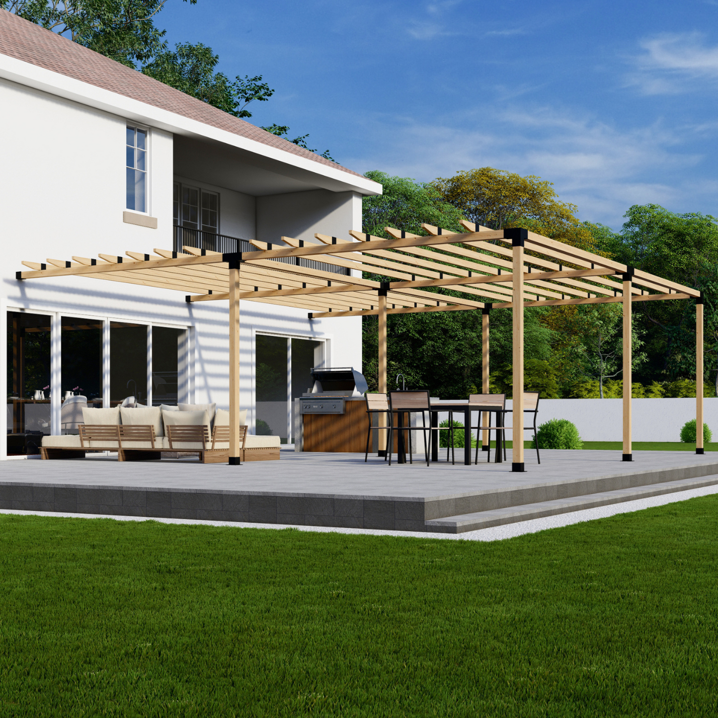 DIY Pergola Bracket Kit for an Attached Pergola With Roof Rafters - Any Size Up to 24' x 24'