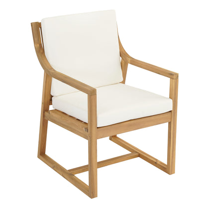 House Of Zazla - Outdoor Dining Set 5-Piece Patio Table And Chairs Set with Umbrella Hole