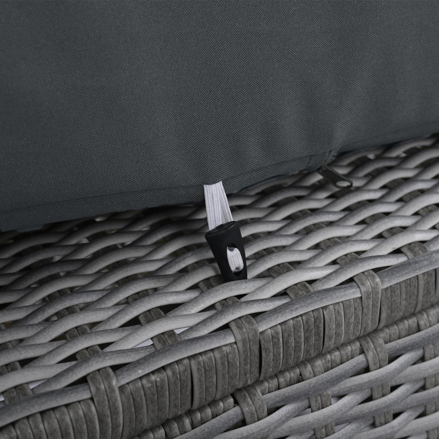 House Of Zazla - Outdoor Patio Set Rattan Furniture with Adjustable Table, Recliners, Side Tables, Ottomans