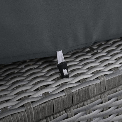 House Of Zazla - Outdoor Patio Set Rattan Furniture with Adjustable Table, Recliners, Side Tables, Ottomans