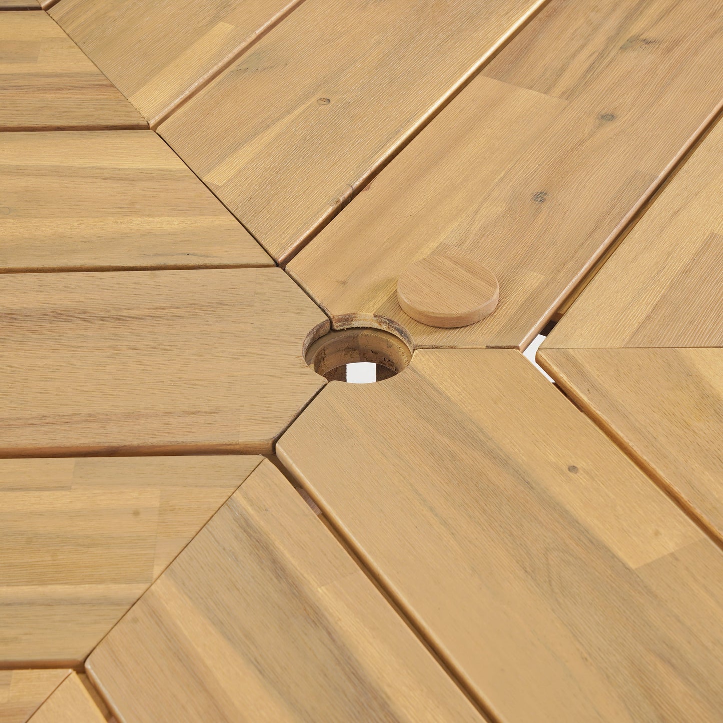 House Of Zazla - Outdoor Dining Set 5-Piece Patio Table And Chairs Set with Umbrella Hole