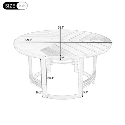 House Of Zazla - Outdoor Dining Set 5-Piece Patio Table And Chairs Set with Umbrella Hole