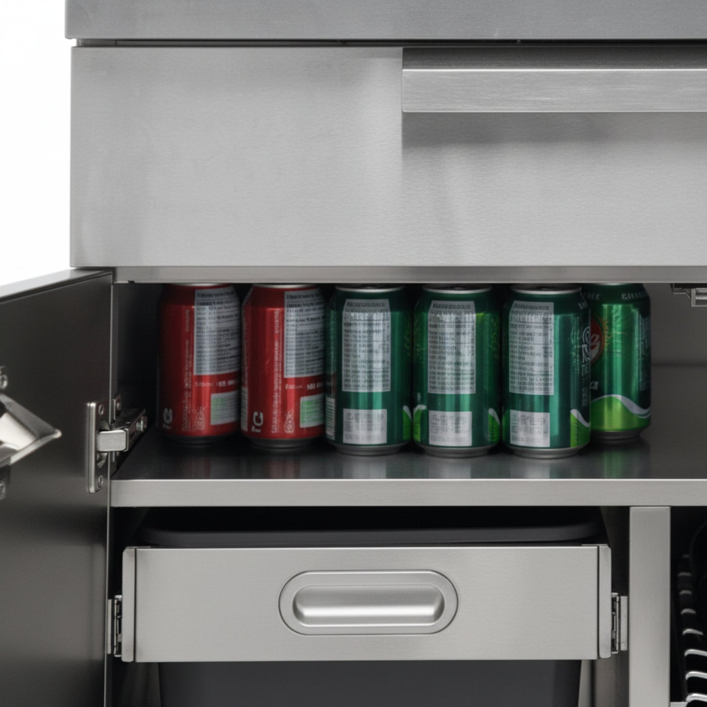 Newage Products Outdoor Kitchen Stainless Steel 2 Piece Cabinet Set with 2-Door and Bar Cabinet