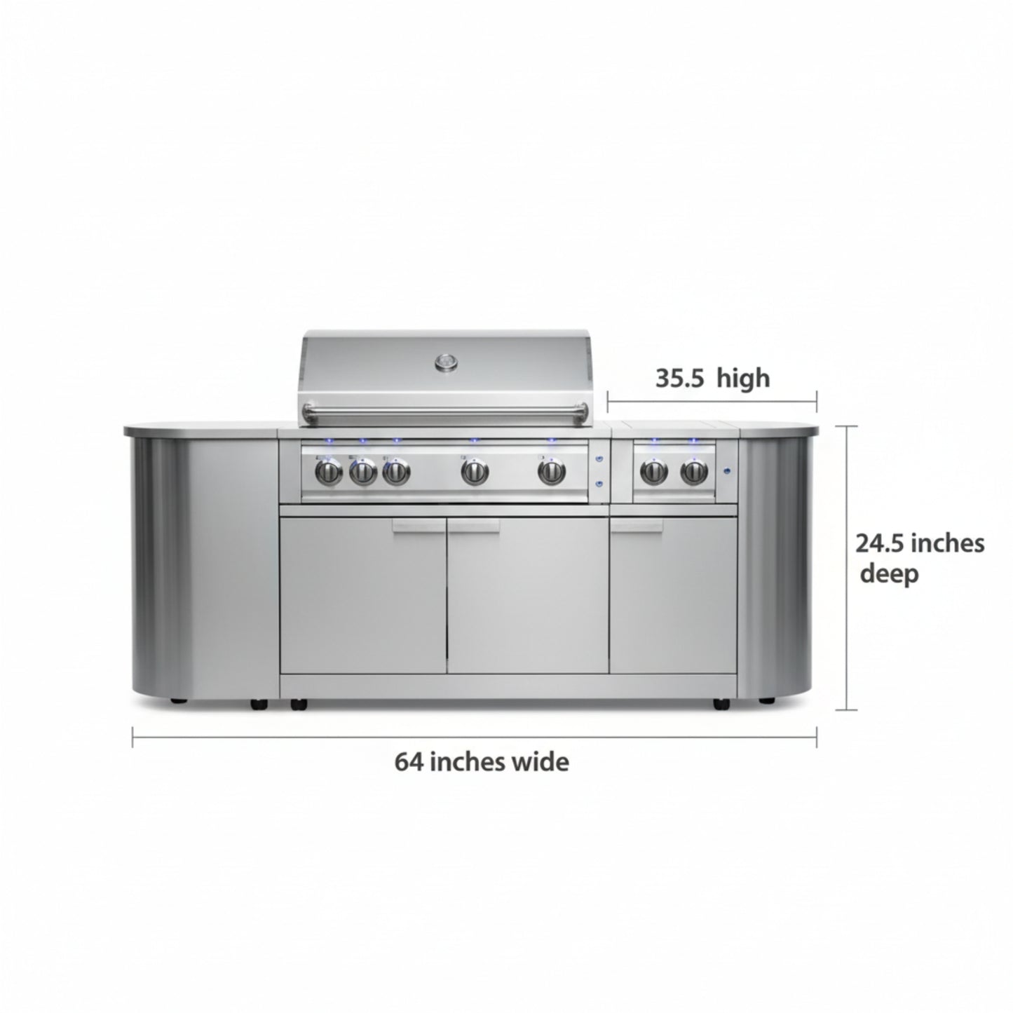 Newage Products Outdoor Kitchen Stainless Steel 2 Piece Cabinet Set with 2-Door and Bar Cabinet
