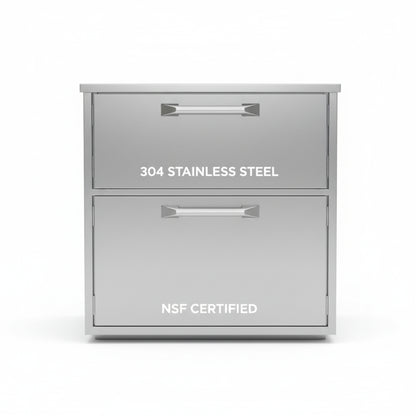 Newage Products Outdoor Kitchen Stainless Steel 2 Piece Cabinet Set with 2-Door and Bar Cabinet