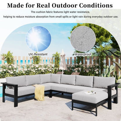 House Of Zazla - U-Shaped Outdoor Sectional Sofa Set