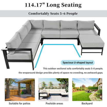 House Of Zazla - U-Shaped Outdoor Sectional Sofa Set
