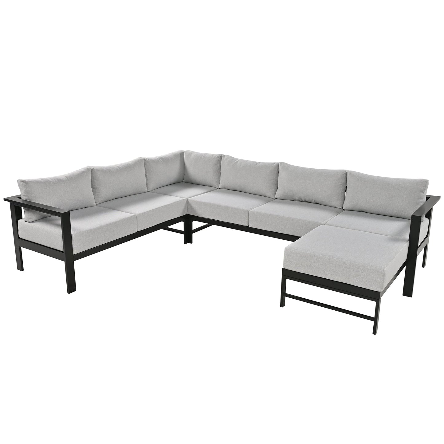 House Of Zazla - U-Shaped Outdoor Sectional Sofa Set