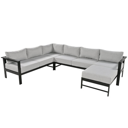 House Of Zazla - U-Shaped Outdoor Sectional Sofa Set