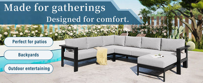 House Of Zazla - U-Shaped Outdoor Sectional Sofa Set