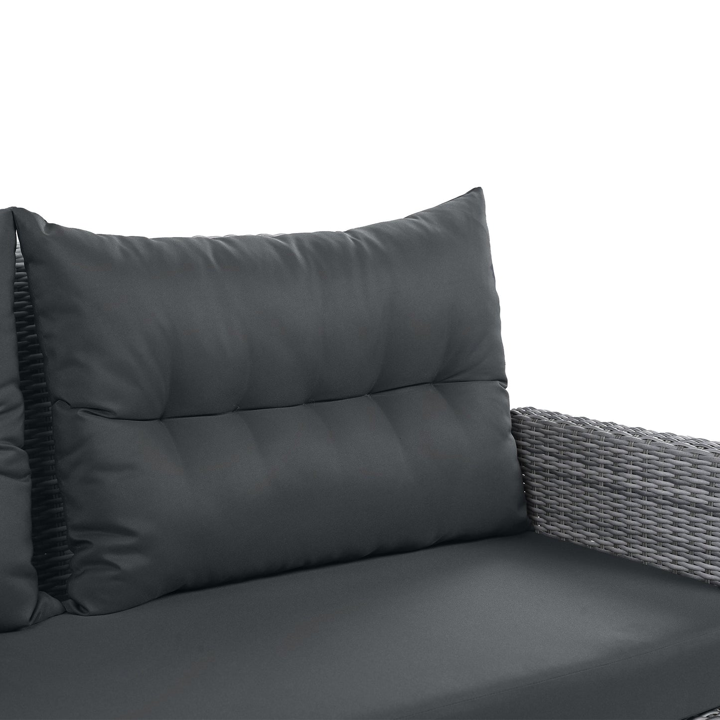 House Of Zazla - Outdoor Patio Set Rattan Furniture with Adjustable Table, Recliners, Side Tables, Ottomans