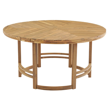 House Of Zazla - Outdoor Dining Set 5-Piece Patio Table And Chairs Set with Umbrella Hole