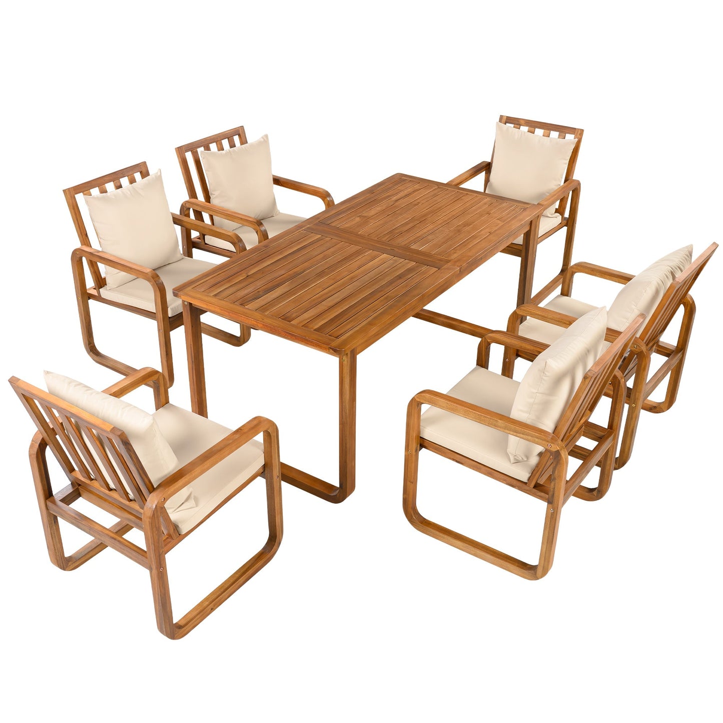 House Of Zazla - 7 Pieces Patio Dining Set with Table and Chairs