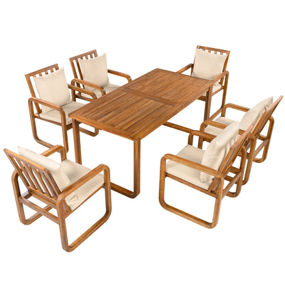 House Of Zazla - 7 Pieces Patio Dining Set with Table and Chairs