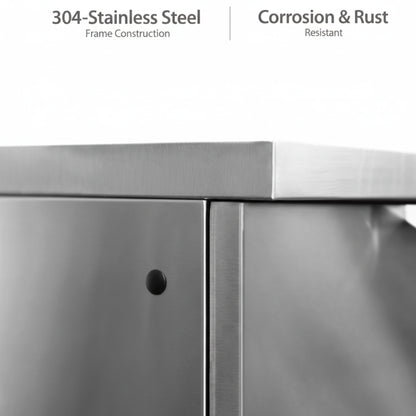 Newage Products Outdoor Kitchen Stainless Steel 2 Piece Cabinet Set with 2-Door and Bar Cabinet